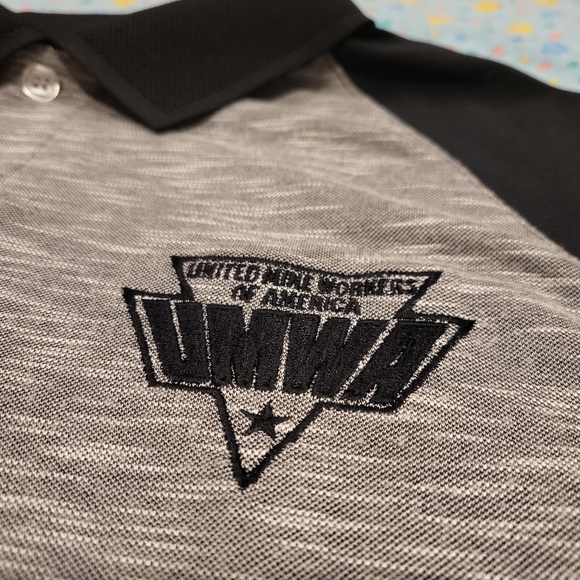 ⛏️💎 Vtg 90s 🔥 UMWA Shirt Polo Large 🇺🇸 Made in USA 🌎 Mining Mine Workers - Picture 3 of 9